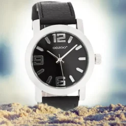Oozoo Kinder Jugend Armbanduhr JR204 Quarzwerk Leder schwarz UOJR204