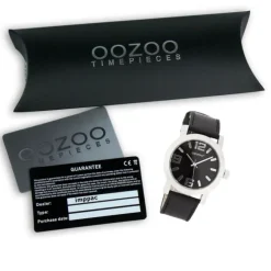 Oozoo Kinder Jugend Armbanduhr JR204 Quarzwerk Leder schwarz UOJR204