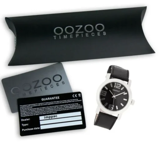 Oozoo Kinder Jugend Armbanduhr JR204 Quarzwerk Leder schwarz UOJR204
