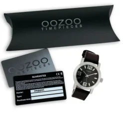 Oozoo Kinder Jugend Armbanduhr JR203 Quarzwerk Leder dunkelbraun UOJR203