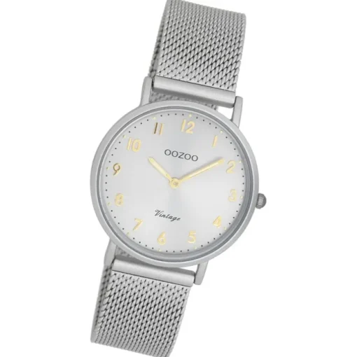 Oozoo Unisex Armbanduhr OOZOO Vintage Series Analog Metall grau UOC20381