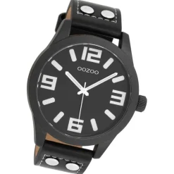 Oozoo Unisex Armbanduhr OOZOO Timepieces Analog Leder schwarz UOC1091A
