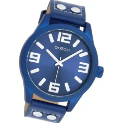 Oozoo Unisex Armbanduhr OOZOO Timepieces Analog Leder blau UOC1092A