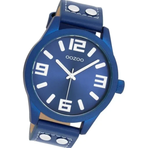 Oozoo Unisex Armbanduhr OOZOO Timepieces Analog Leder blau UOC1092A