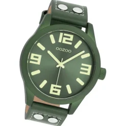 Oozoo Unisex Armbanduhr OOZOO Timepieces Analog Leder grün UOC1093A