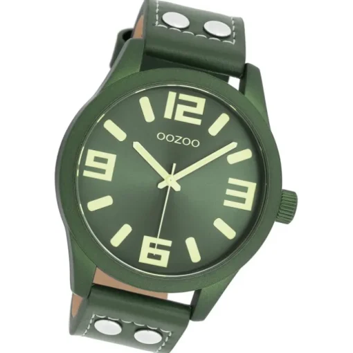 Oozoo Unisex Armbanduhr OOZOO Timepieces Analog Leder grün UOC1093A