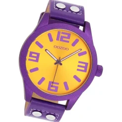 Oozoo Unisex Armbanduhr OOZOO Timepieces Analog Leder lila UOC1096A