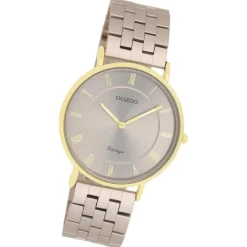 Oozoo Unisex Armbanduhr OOZOO Vintage Analog Edelstahl beige UOC20368