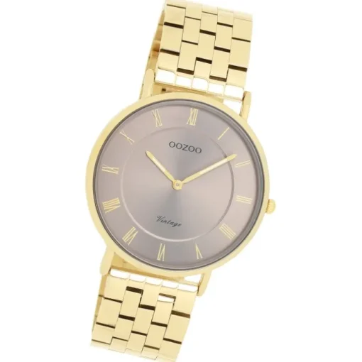Oozoo Unisex Armbanduhr OOZOO Vintage Analog Edelstahl gold UOC20370