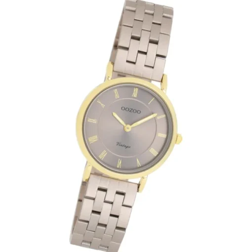 Oozoo Unisex Armbanduhr OOZOO Vintage Analog Edelstahl beige UOC20375