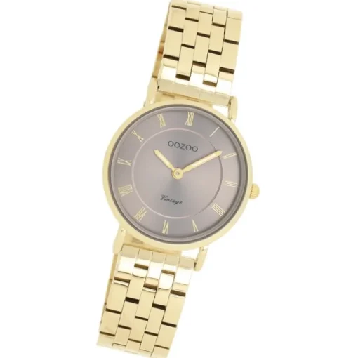 Oozoo Unisex Armbanduhr OOZOO Vintage Analog Edelstahl gold UOC20377