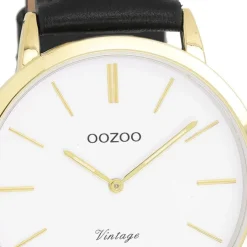 Oozoo Unisex Armbanduhr OOZOO Vintage Series Analog Leder schwarz UOC20386