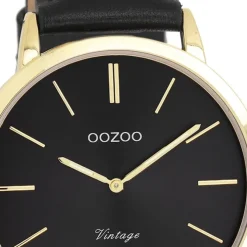 Oozoo Unisex Armbanduhr OOZOO Vintage Series Analog Leder schwarz UOC20389