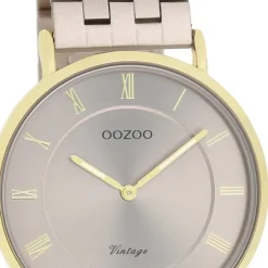 Oozoo Unisex Armbanduhr OOZOO Vintage Analog Edelstahl beige UOC20368