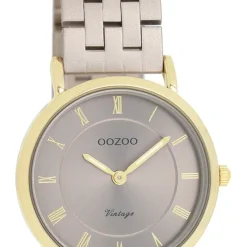 Oozoo Unisex Armbanduhr OOZOO Vintage Analog Edelstahl beige UOC20375