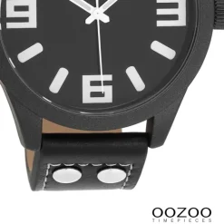 Oozoo Unisex Armbanduhr OOZOO Timepieces Analog Leder schwarz UOC1091A