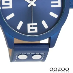 Oozoo Unisex Armbanduhr OOZOO Timepieces Analog Leder blau UOC1092A