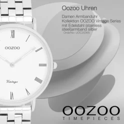 Oozoo Unisex Armbanduhr OOZOO Vintage Analog Edelstahl silber UOC20365