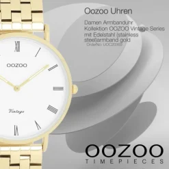 Oozoo Unisex Armbanduhr OOZOO Vintage Analog Edelstahl gold UOC20369
