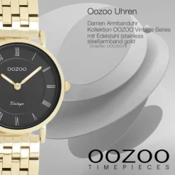 Oozoo Unisex Armbanduhr OOZOO Vintage Analog Edelstahl gold UOC20378