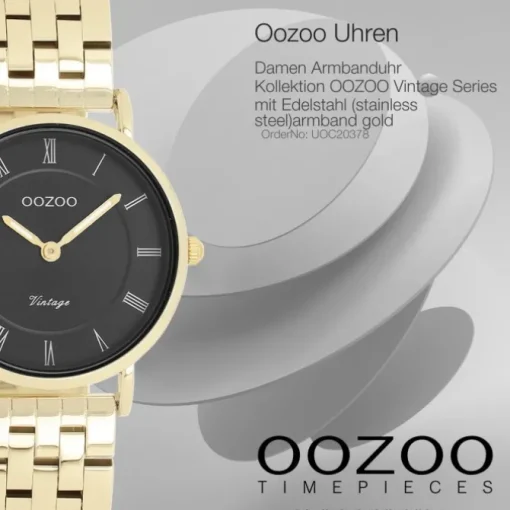 Oozoo Unisex Armbanduhr OOZOO Vintage Analog Edelstahl gold UOC20378