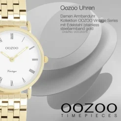 Oozoo Unisex Armbanduhr OOZOO Vintage Analog Edelstahl gold UOC20376