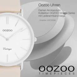 Oozoo Unisex Armbanduhr OOZOO Vintage Series Analog Leder beige UOC20390