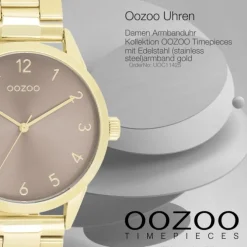 Oozoo Unisex Armbanduhr OOZOO Timepieces Analog Edelstahl gold UOC11425