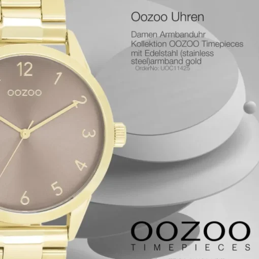 Oozoo Unisex Armbanduhr OOZOO Timepieces Analog Edelstahl gold UOC11425