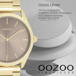 Oozoo Unisex Armbanduhr OOZOO Timepieces Analog Edelstahl gold UOC11431