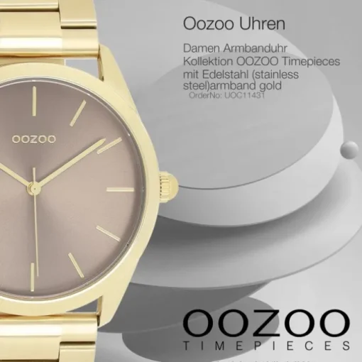 Oozoo Unisex Armbanduhr OOZOO Timepieces Analog Edelstahl gold UOC11431