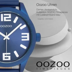 Oozoo Unisex Armbanduhr OOZOO Timepieces Analog Leder blau UOC1092A