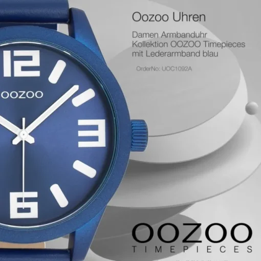 Oozoo Unisex Armbanduhr OOZOO Timepieces Analog Leder blau UOC1092A
