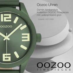 Oozoo Unisex Armbanduhr OOZOO Timepieces Analog Leder grün UOC1093A