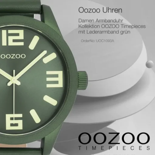 Oozoo Unisex Armbanduhr OOZOO Timepieces Analog Leder grün UOC1093A