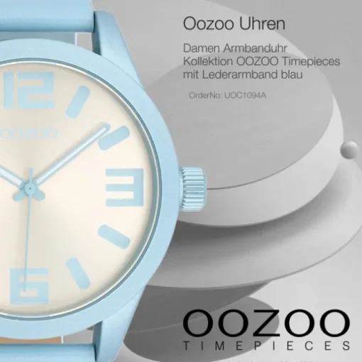Oozoo Unisex Armbanduhr OOZOO Timepieces Analog Leder blau UOC1094A