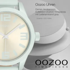 Oozoo Unisex Armbanduhr OOZOO Timepieces Analog Leder grau UOC1095A
