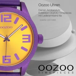 Oozoo Unisex Armbanduhr OOZOO Timepieces Analog Leder lila UOC1096A