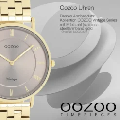 Oozoo Unisex Armbanduhr OOZOO Vintage Analog Edelstahl gold UOC20370