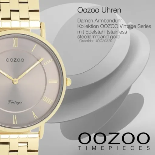 Oozoo Unisex Armbanduhr OOZOO Vintage Analog Edelstahl gold UOC20370