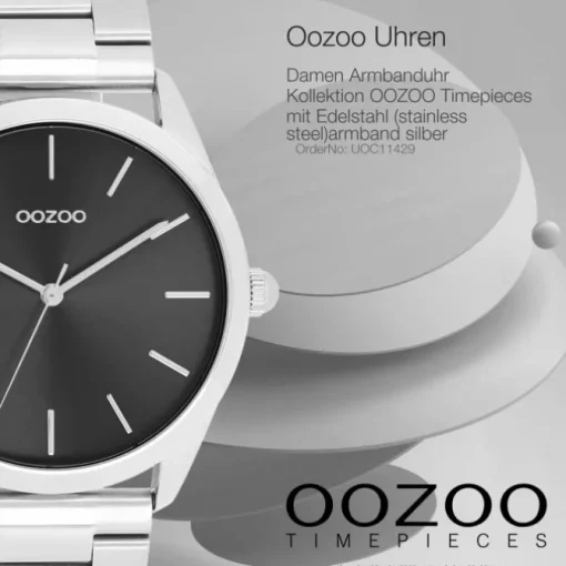 Oozoo Unisex Armbanduhr OOZOO Timepieces Analog Edelstahl silber UOC11429