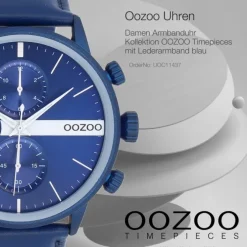 Oozoo Unisex Armbanduhr OOZOO Timepieces Analog Leder blau UOC11437