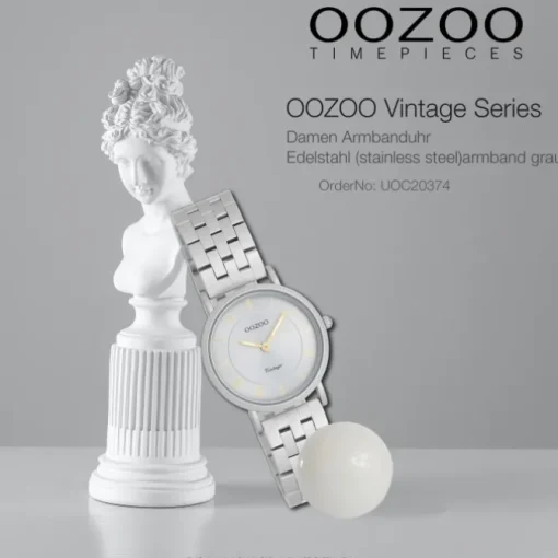 Oozoo Unisex Armbanduhr OOZOO Vintage Analog Edelstahl grau UOC20374