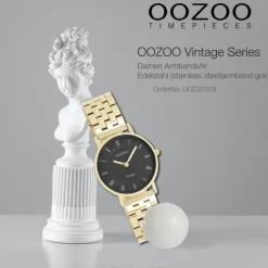 Oozoo Unisex Armbanduhr OOZOO Vintage Analog Edelstahl gold UOC20378