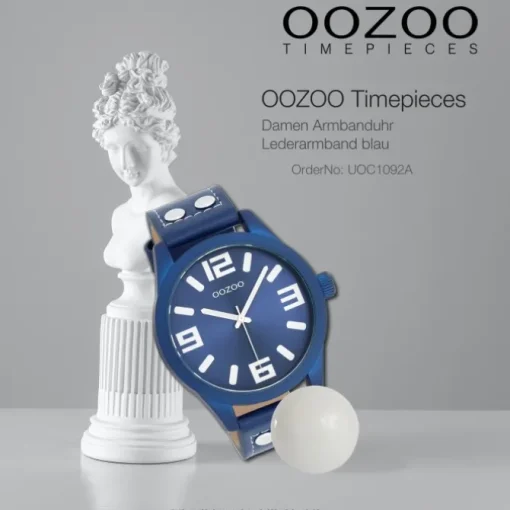 Oozoo Unisex Armbanduhr OOZOO Timepieces Analog Leder blau UOC1092A
