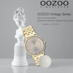 Oozoo Unisex Armbanduhr OOZOO Vintage Analog Edelstahl gold UOC20370