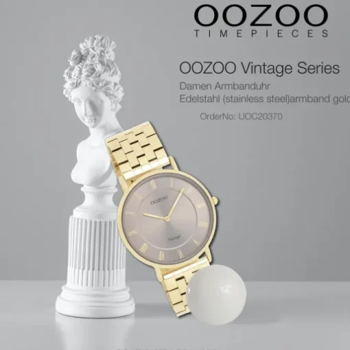 Oozoo Unisex Armbanduhr OOZOO Vintage Analog Edelstahl gold UOC20370