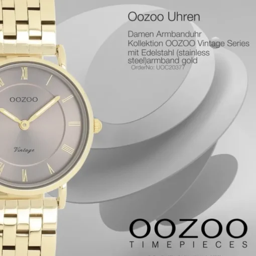 Oozoo Unisex Armbanduhr OOZOO Vintage Analog Edelstahl gold UOC20377