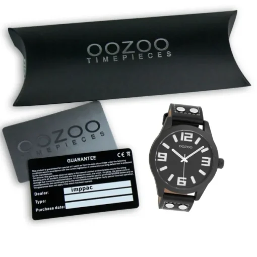 Oozoo Unisex Armbanduhr OOZOO Timepieces Analog Leder schwarz UOC1091A