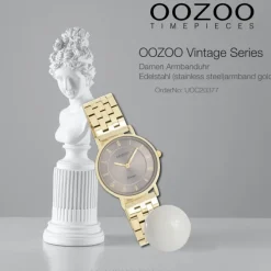 Oozoo Unisex Armbanduhr OOZOO Vintage Analog Edelstahl gold UOC20377